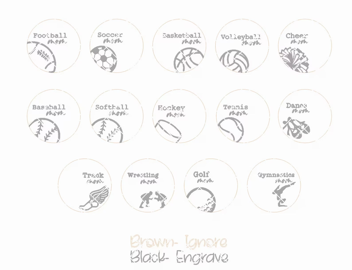 Round Sports Mom Necklaces- 14 sports