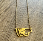 Cheer Megaphone necklace- single side engraved. Back side added separately