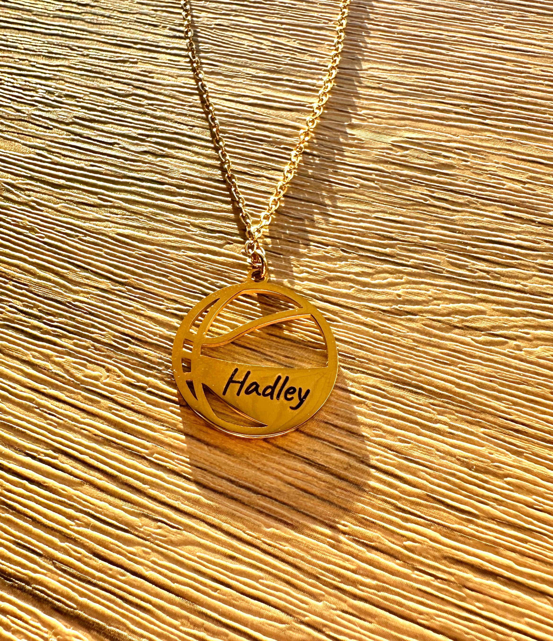 Basketball Necklace- One side engraved