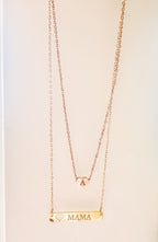 Initial Heart Necklace- Rose Gold
