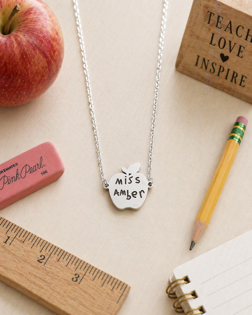 Apple Teacher Necklace
