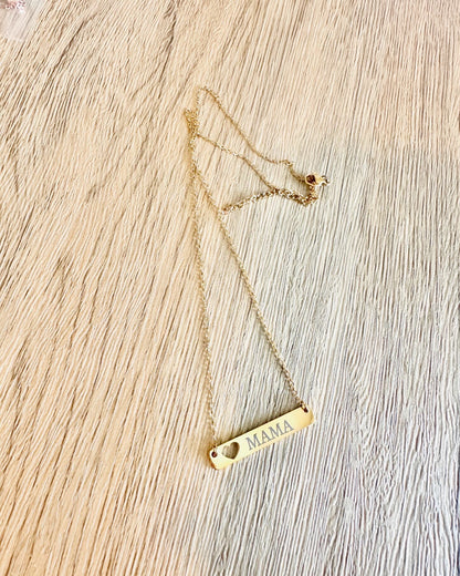 Custom Heart Bar Necklace
