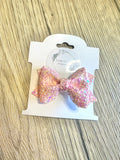Pink Glitter small scrunch bow