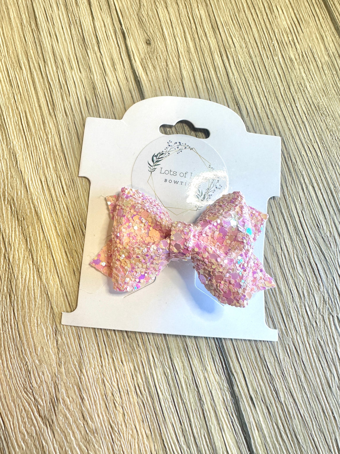 Pink Glitter small scrunch bow