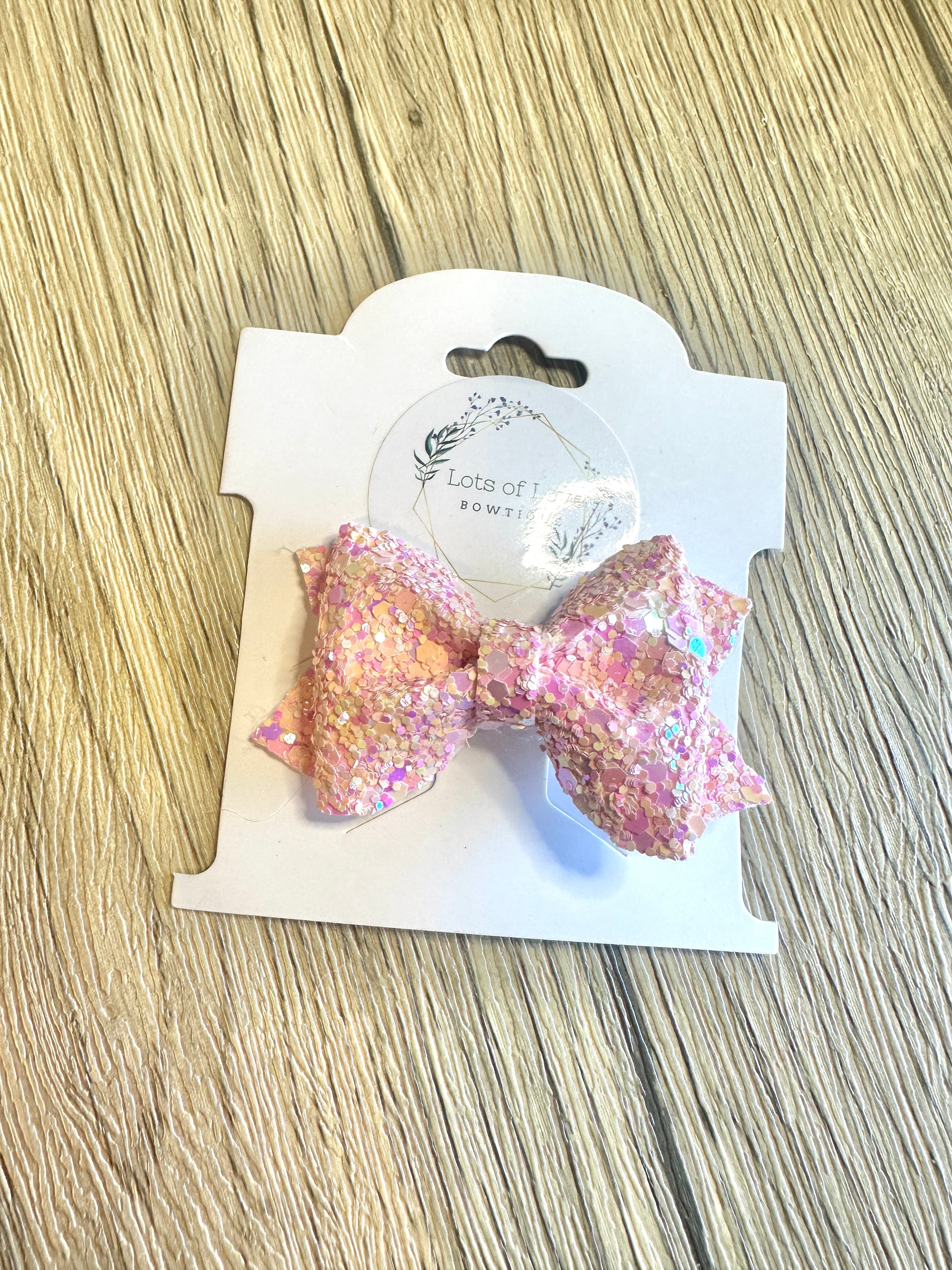 Pink Glitter small scrunch bow