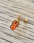 Gold Reindeer Flat Back Stud Earings