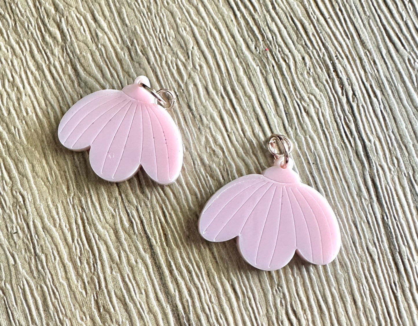 Light Pink Wildflower Hoop Charms