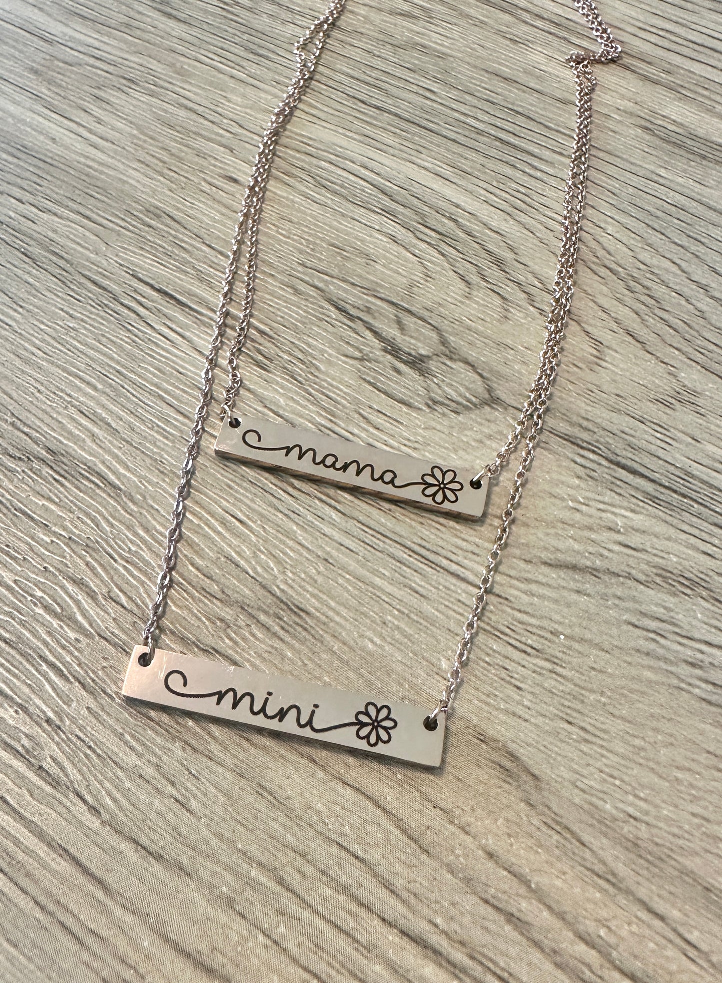 Rose gold Mama and Mini Necklace set