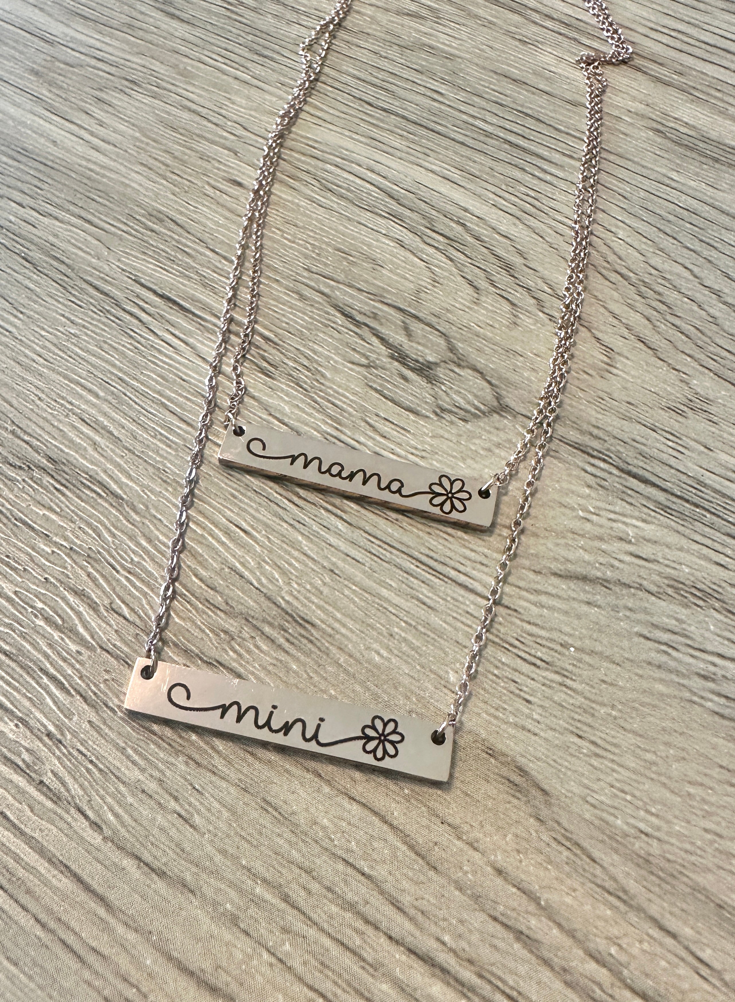 Rose gold Mama and Mini Necklace set