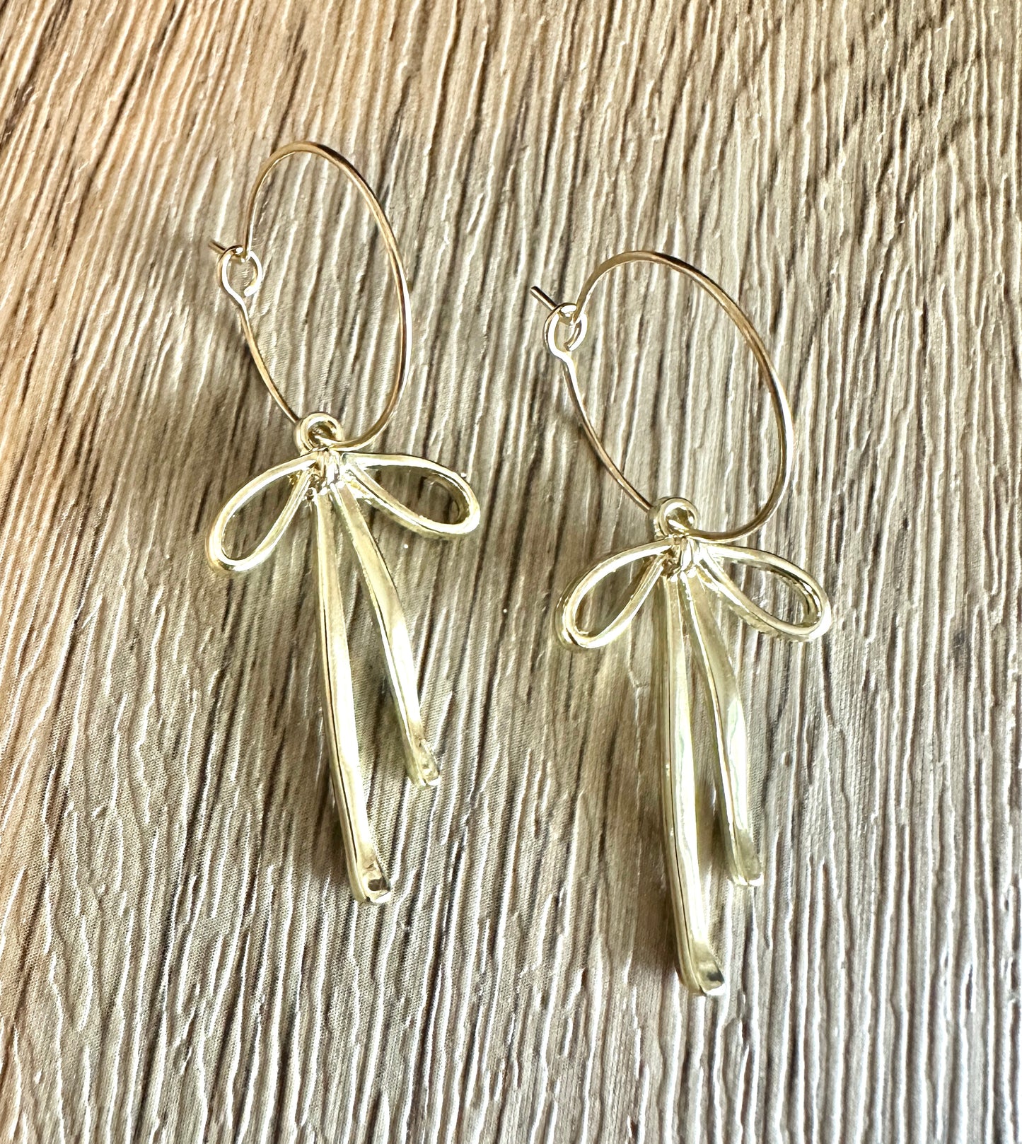Gold Bow Hoop Earrings