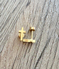 Gold Dainty Cross Flat Back Stud Earings