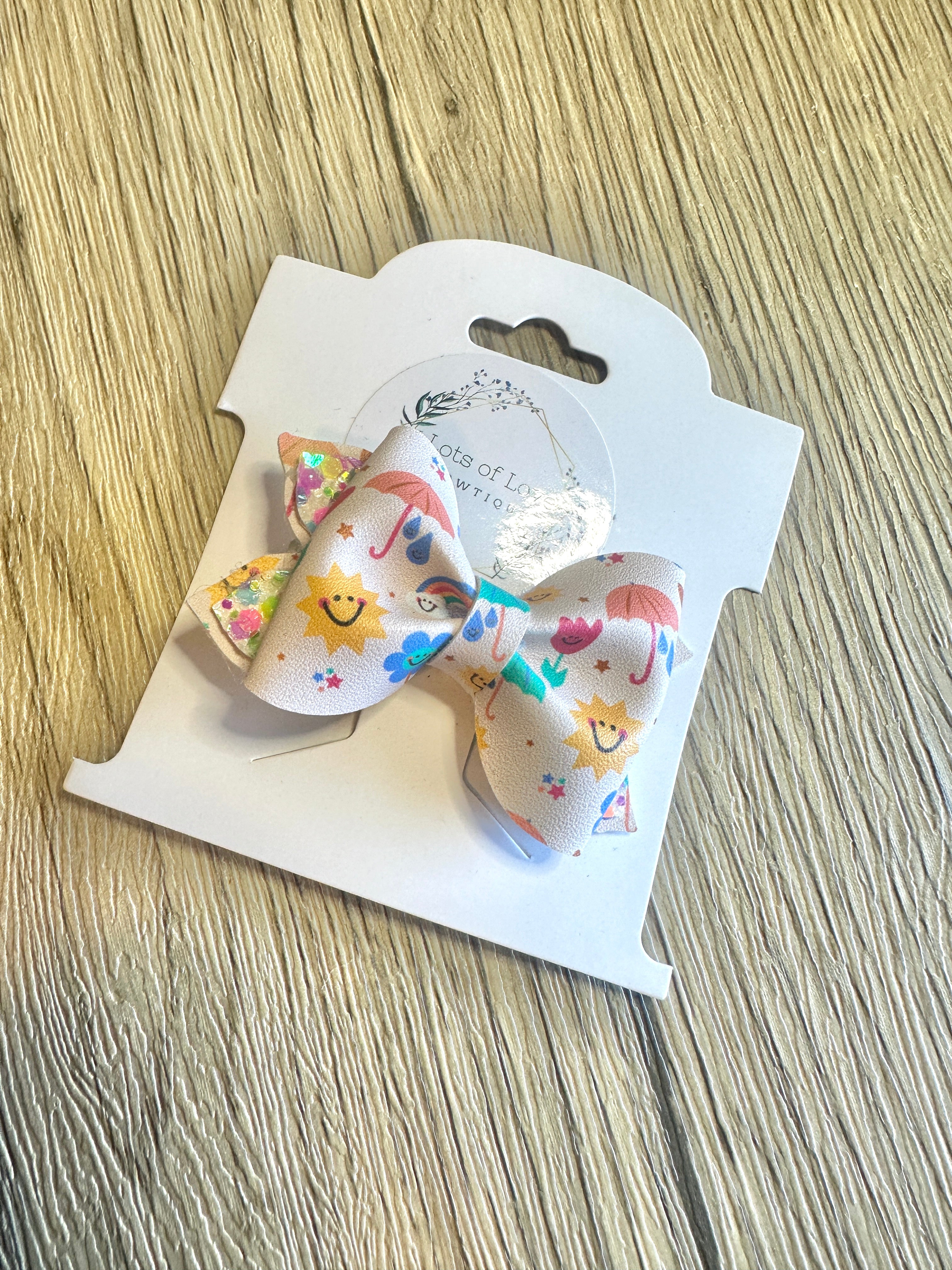 Sunshine and Rainbows small scrunch bow