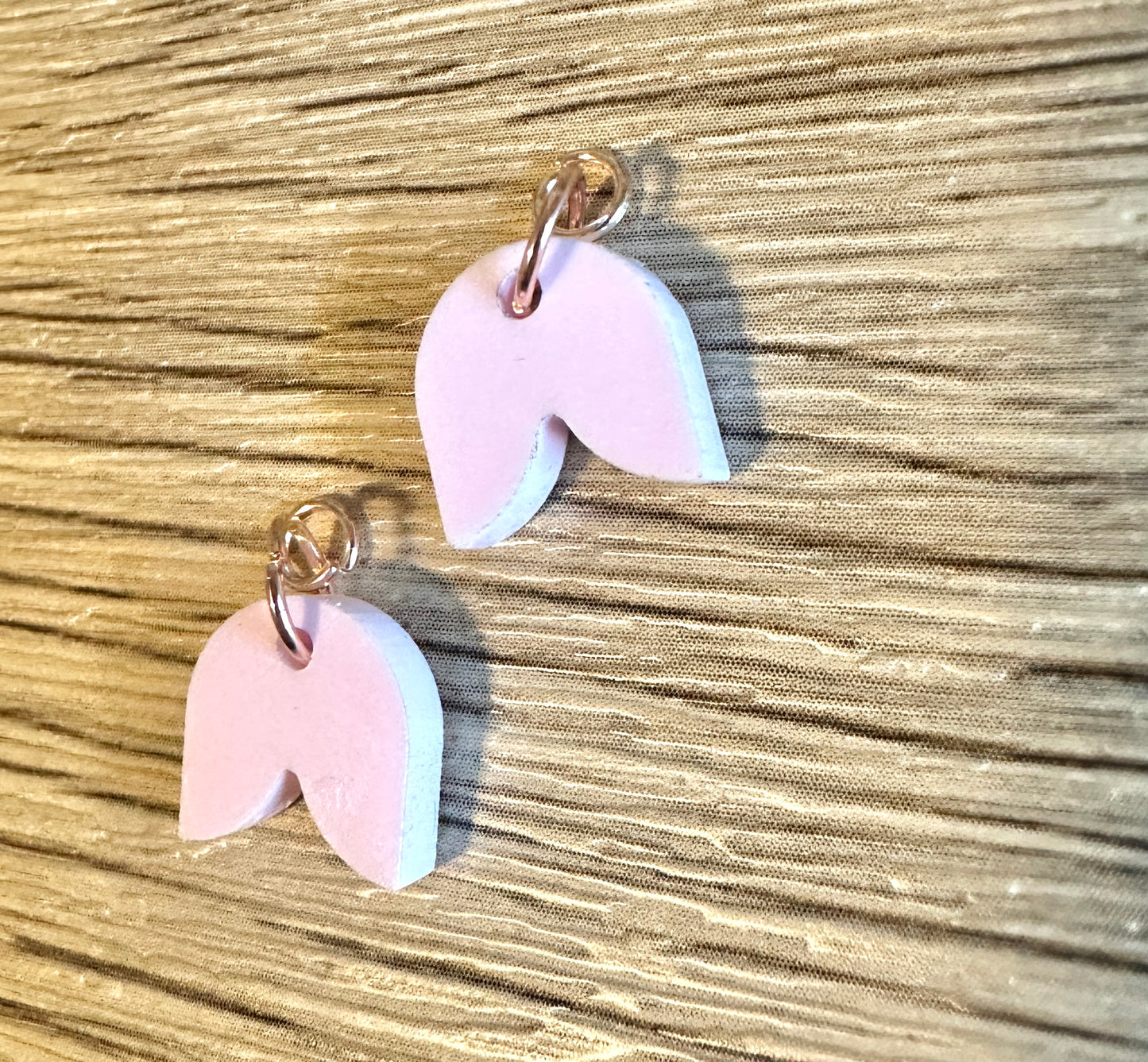 Light Pink Tulip Hoop Charms