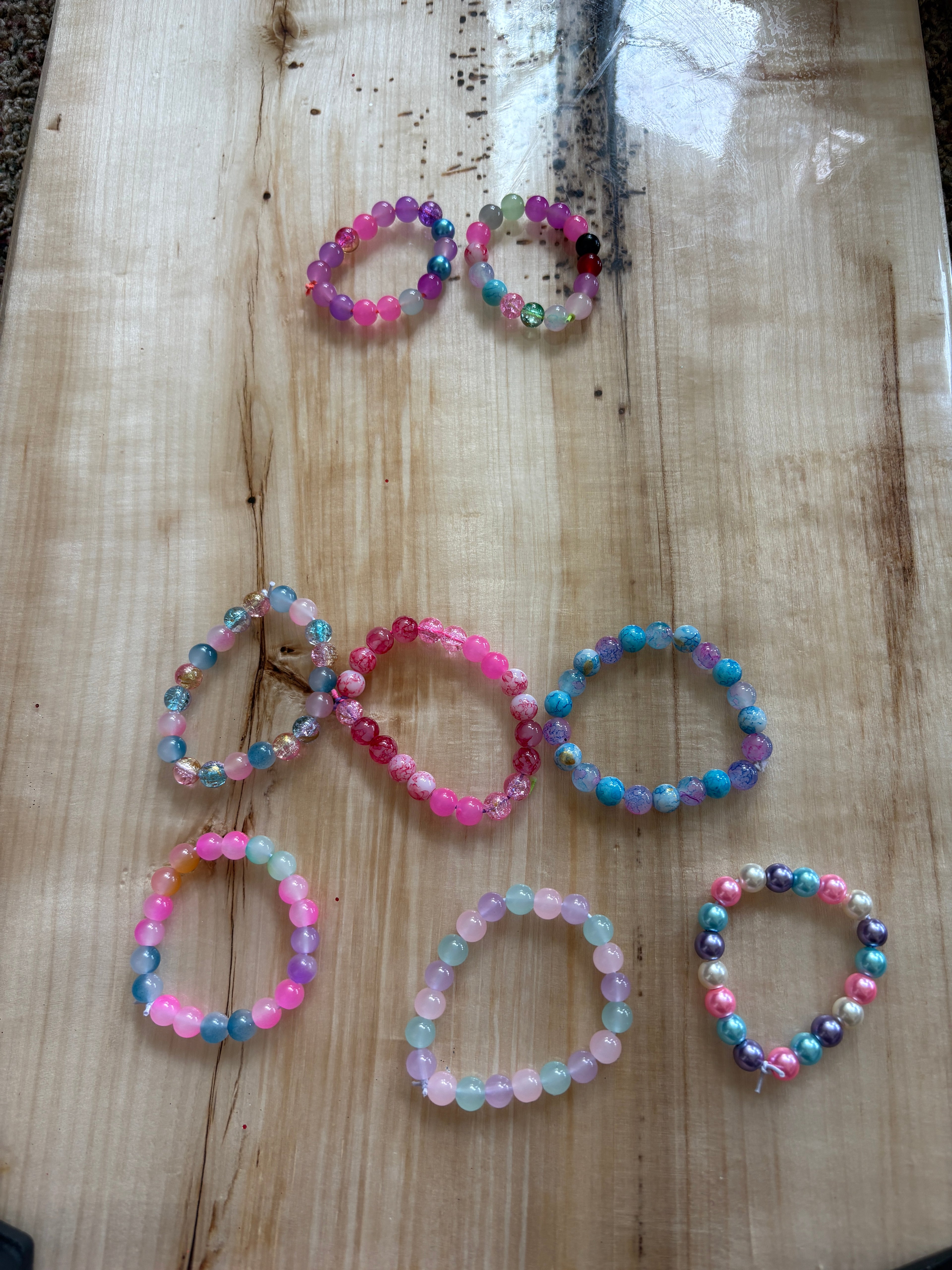 Glass bead bracelets- Made by the Jardine girls.