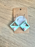 Mint Diamond Pink Heart Earrings