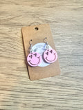 Mini Pink Smile Face Earrings