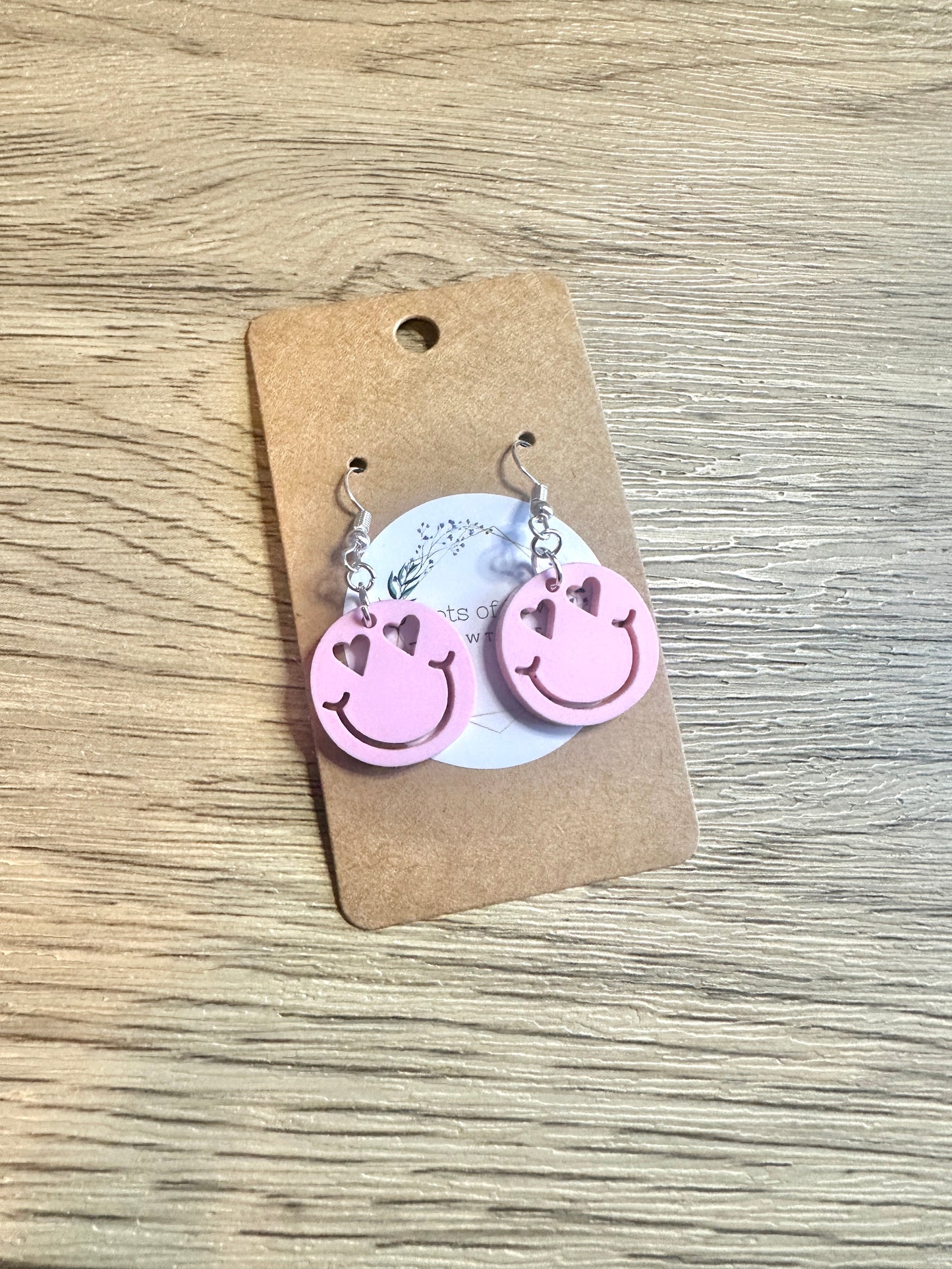 Mini Pink Smile Face Earrings