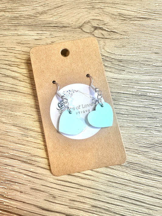 Mint Heart Earrings