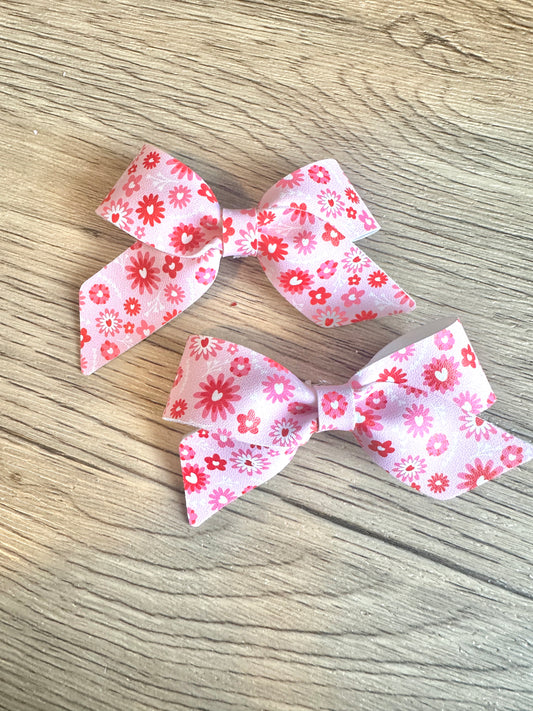 Heart Flowers Blakely Bow Pigtail Set