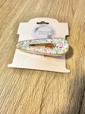 Rainbow Confetti Hollow Triangle Inlay Clip