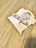 Pink Rose Floral Half Circle Inlay Clip