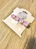 Pink and Purple Glitter Hexagon Inlay Clip
