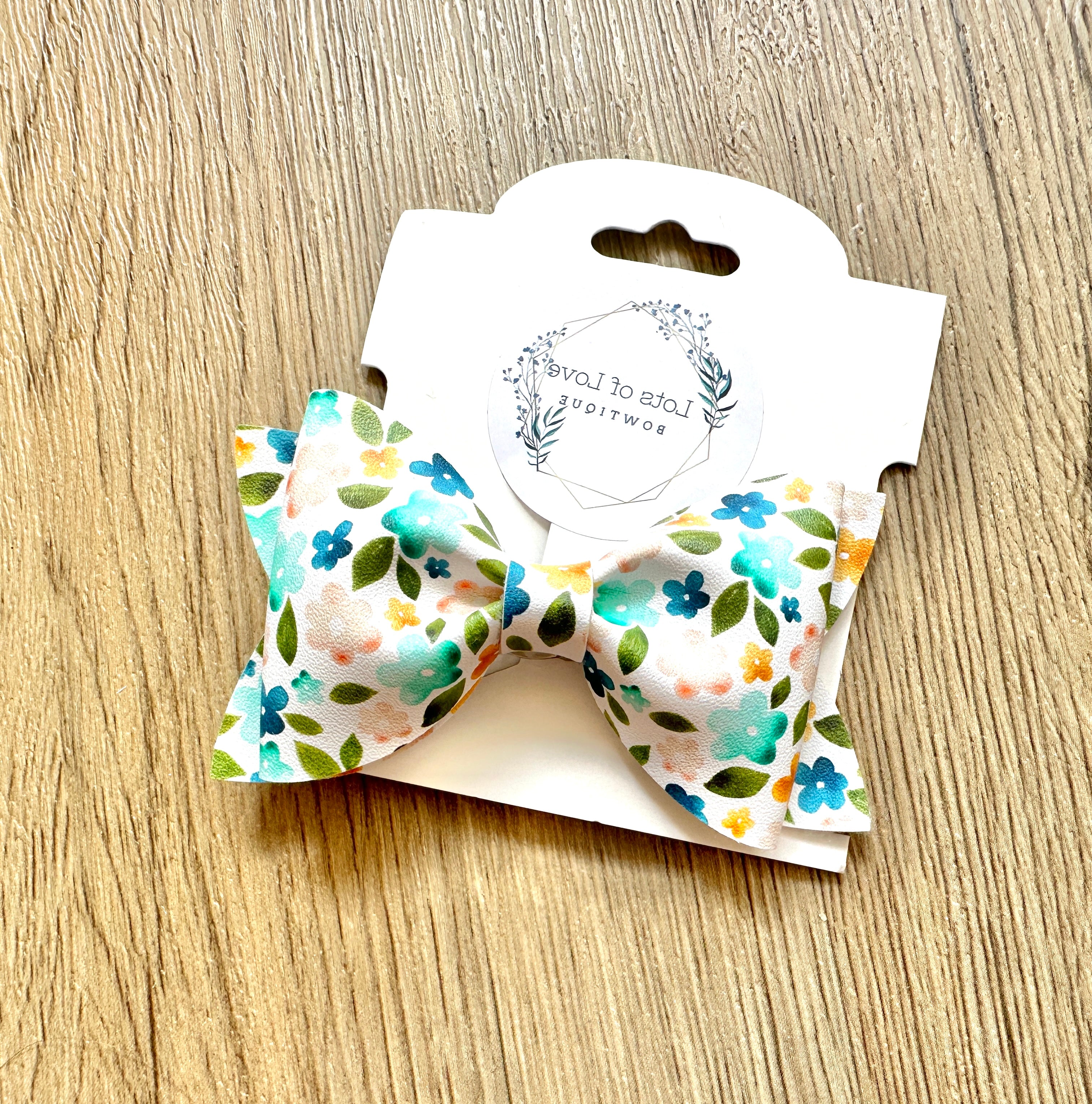 Watercolor Floral Jordyn Bow