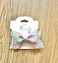 Aqua Floral Jordyn Bow