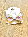 Yellow and Purple Floral Jordyn Bow
