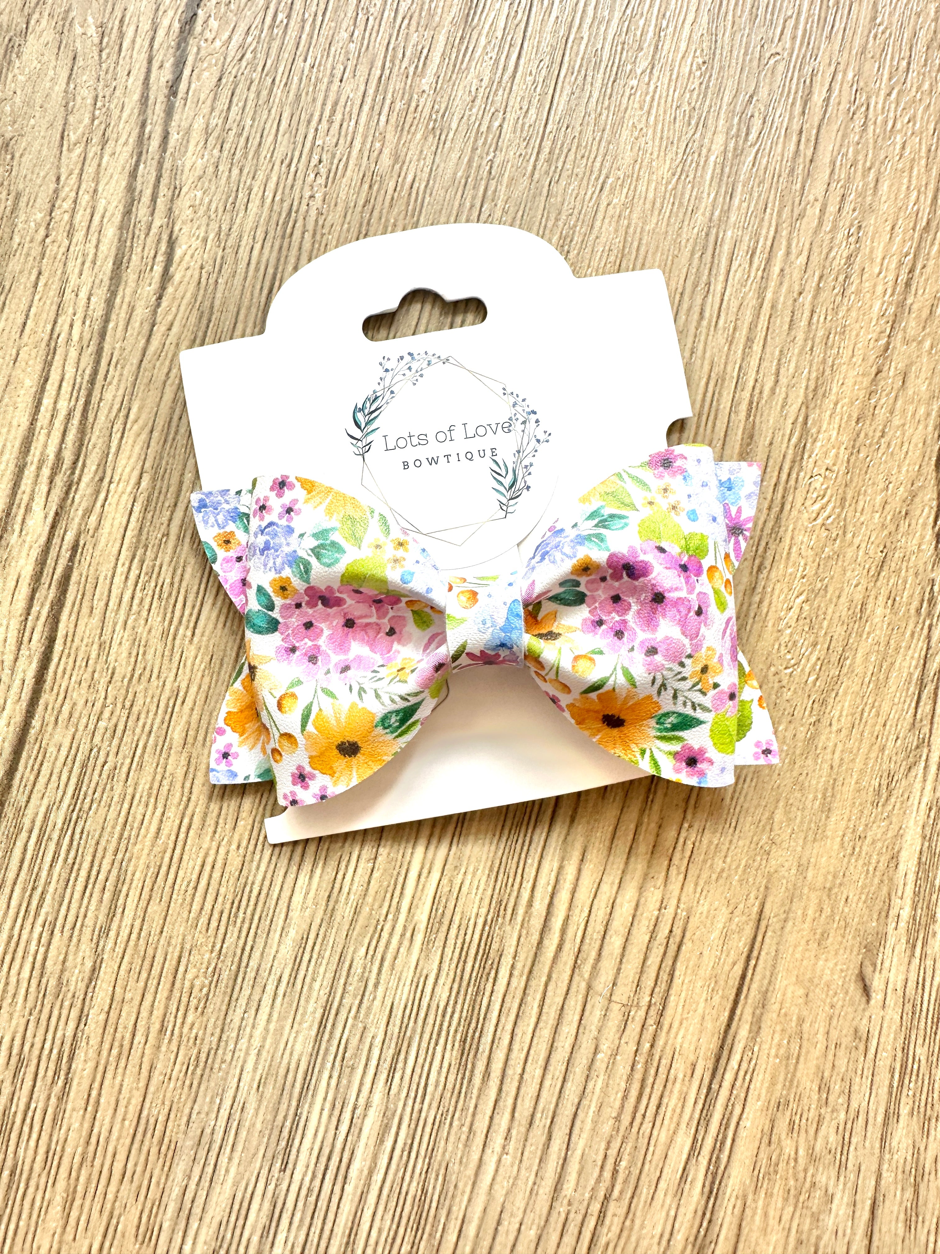 Yellow and Purple Floral Jordyn Bow