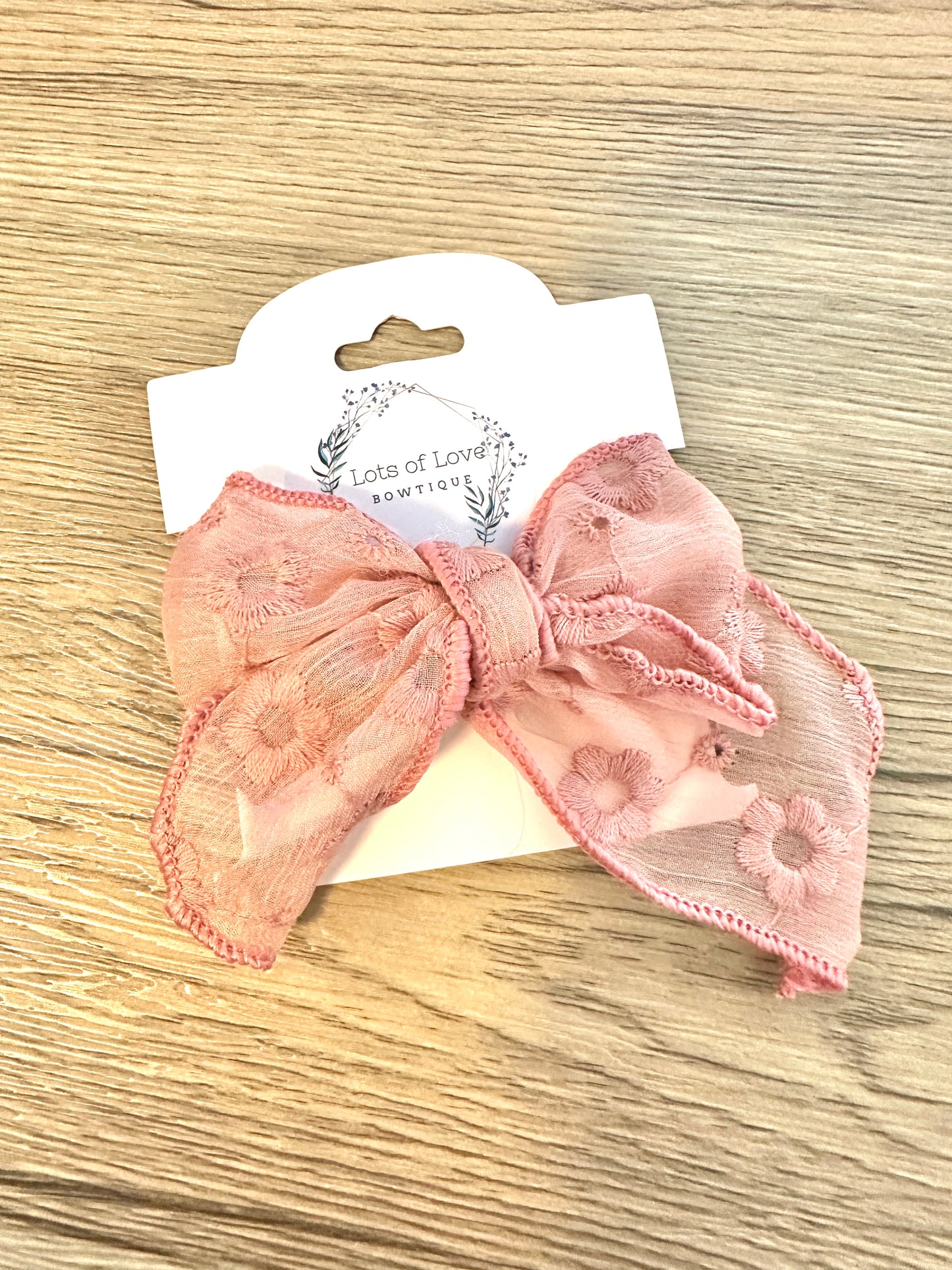 Dark Coral Sheer Hand Tied Bow