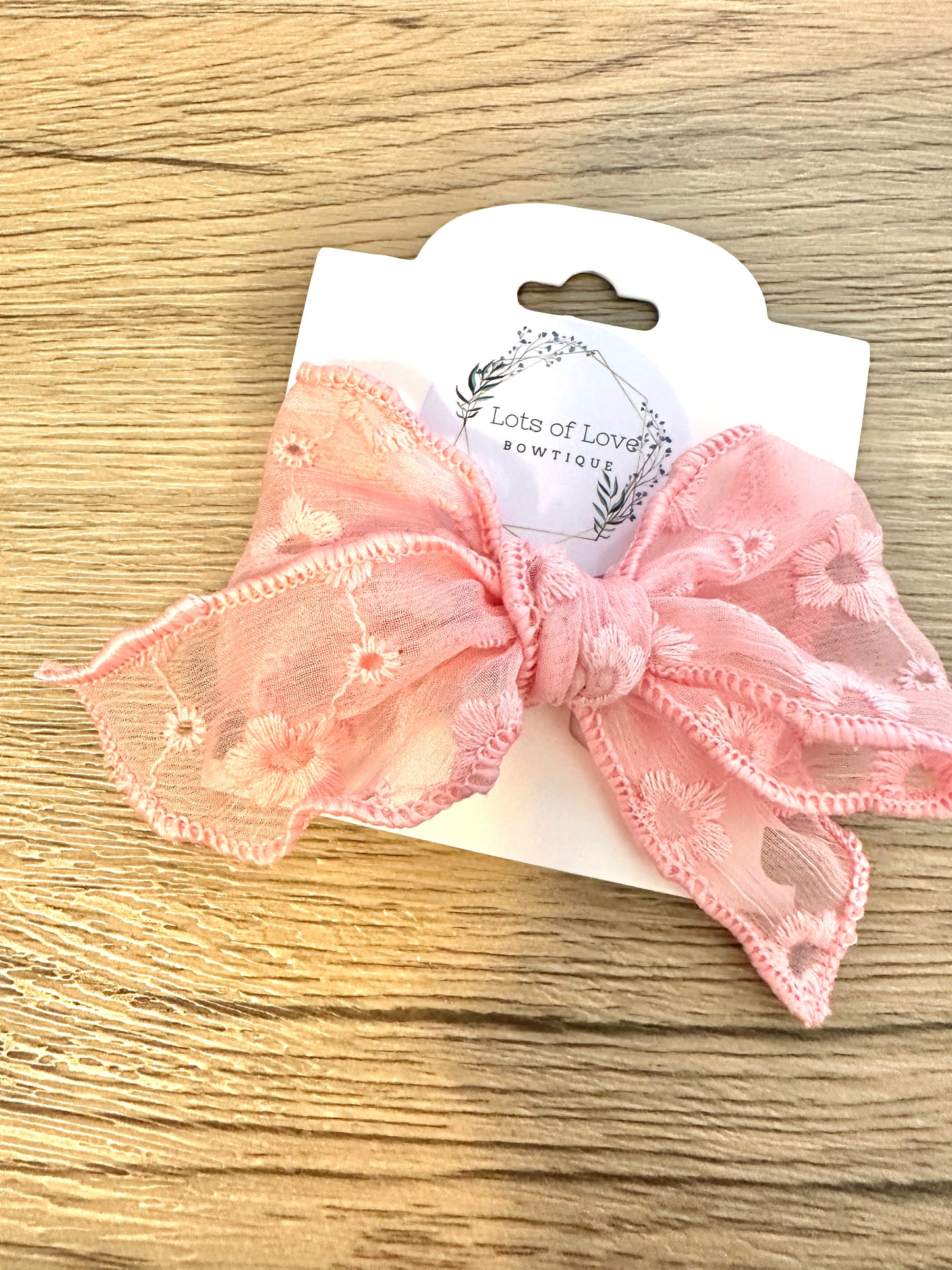 Coral Sheer Hand Tied Bow