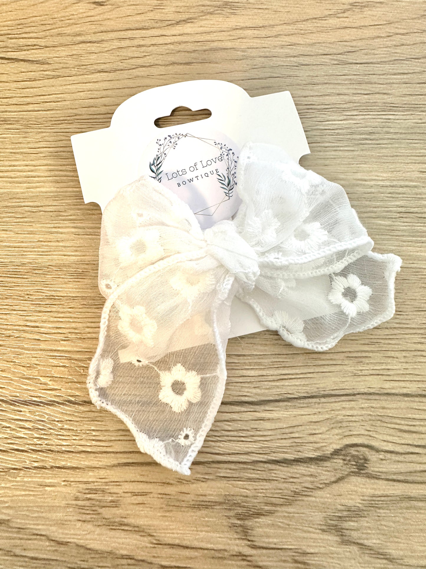 White Sheer Hand Tied Bow