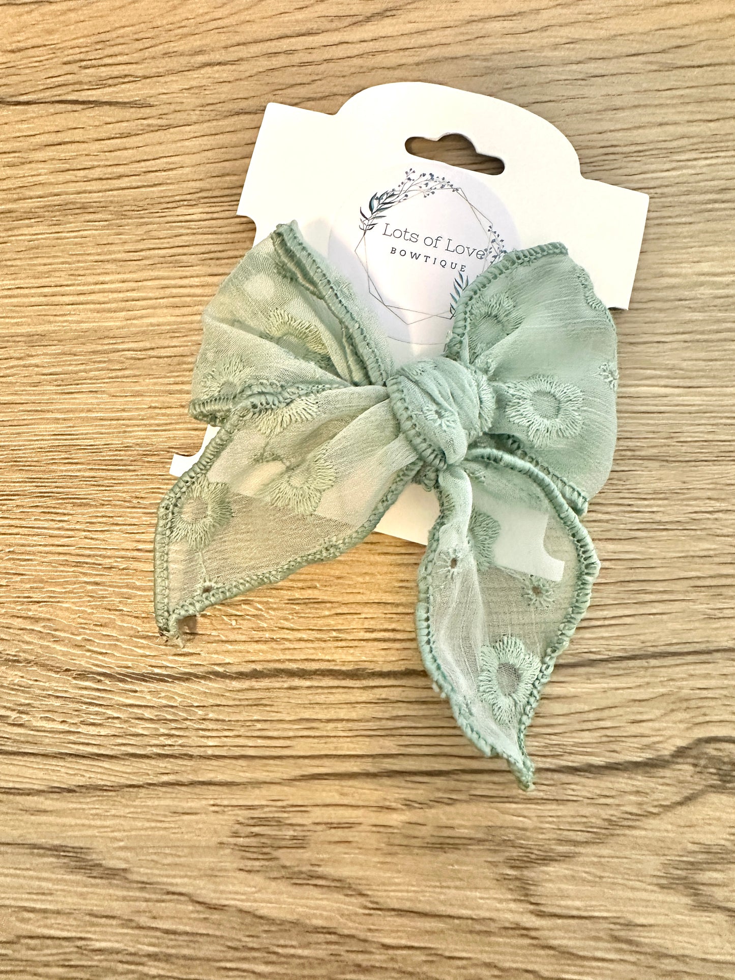 Sage Sheer Hand Tied Bow