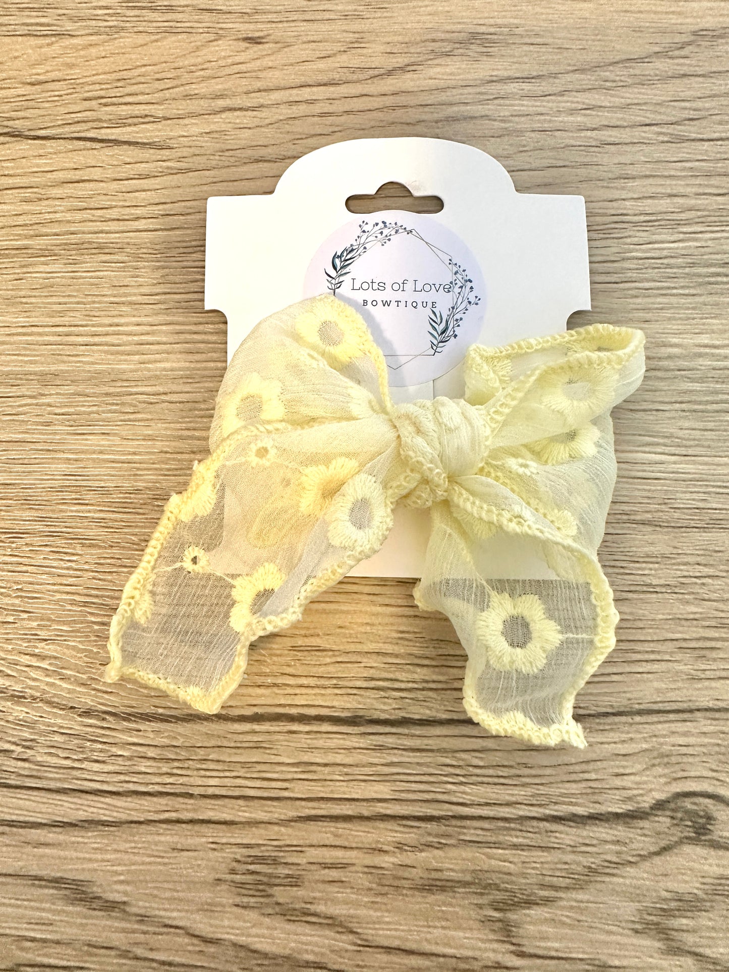 Light Yellow Sheer Hand Tied Bow