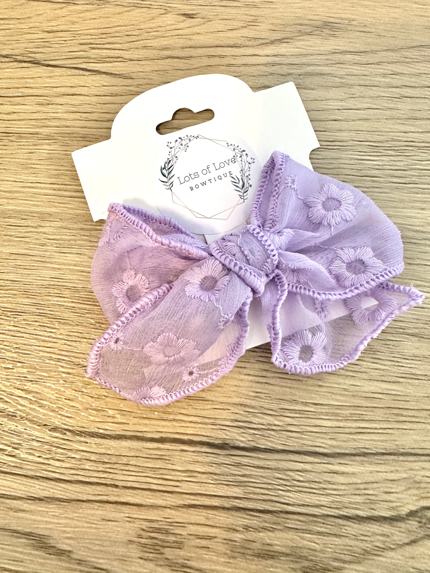 Purple Sheer Hand Tied Bow