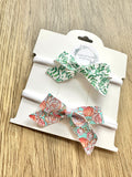 Vine and Aqua Floral Blakely Nylon Headband Set