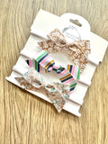 Florals and Stripes Triple Blakely Nylon Headband Set