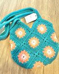 Teal and Peach Medium Purse