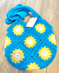 Blue, Yellow, and White Medium Purse
