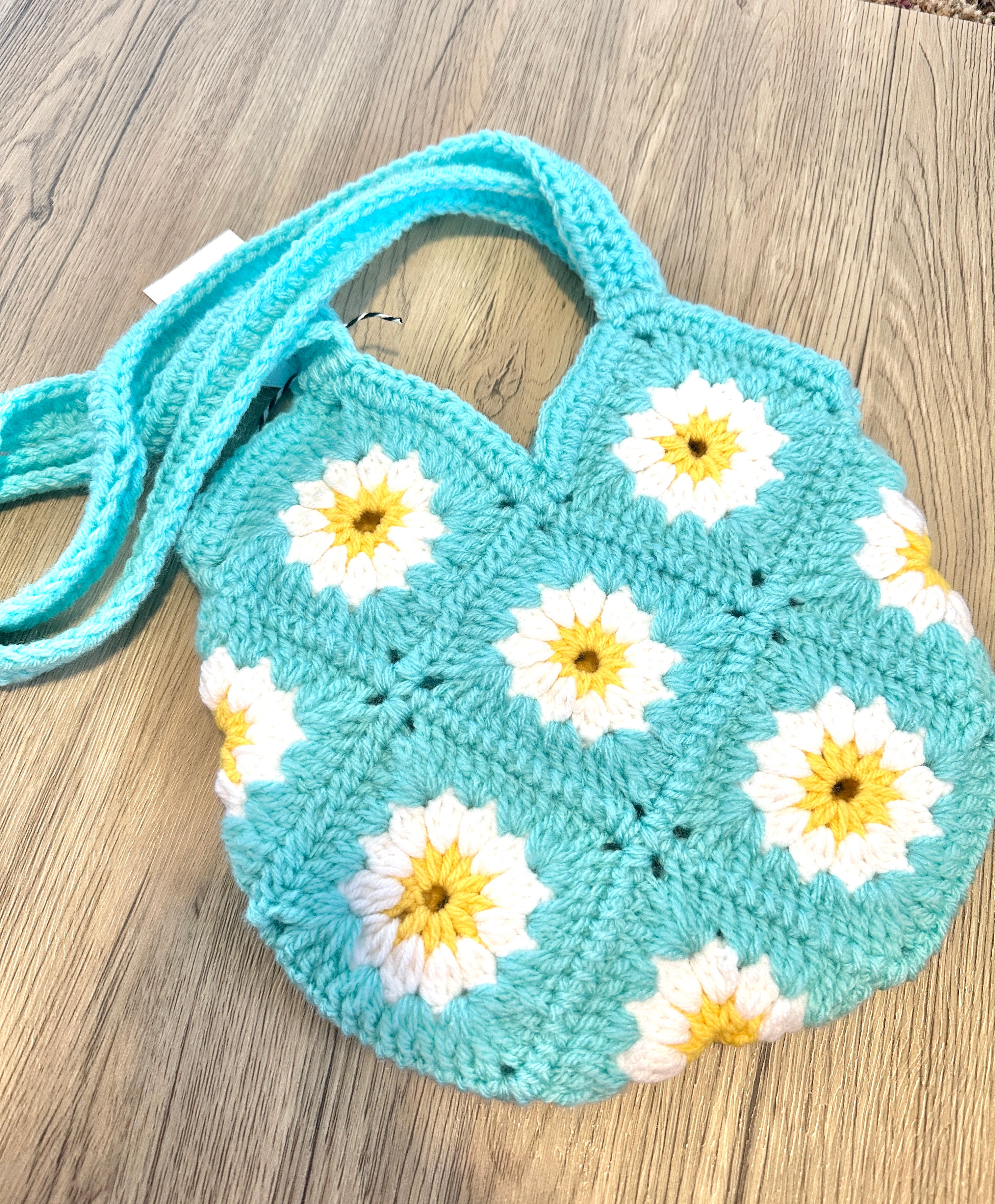 Mint, Yellow, and White Medium Purse