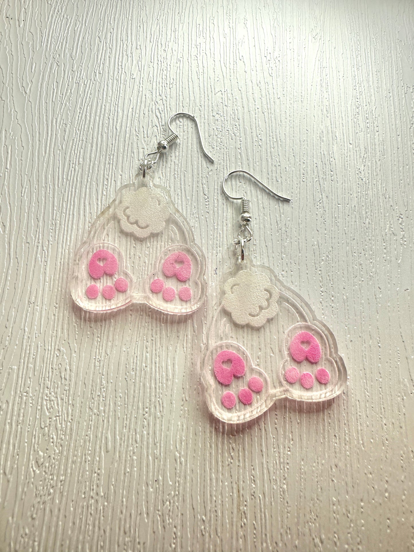 Bunny Bum Painted Earrings