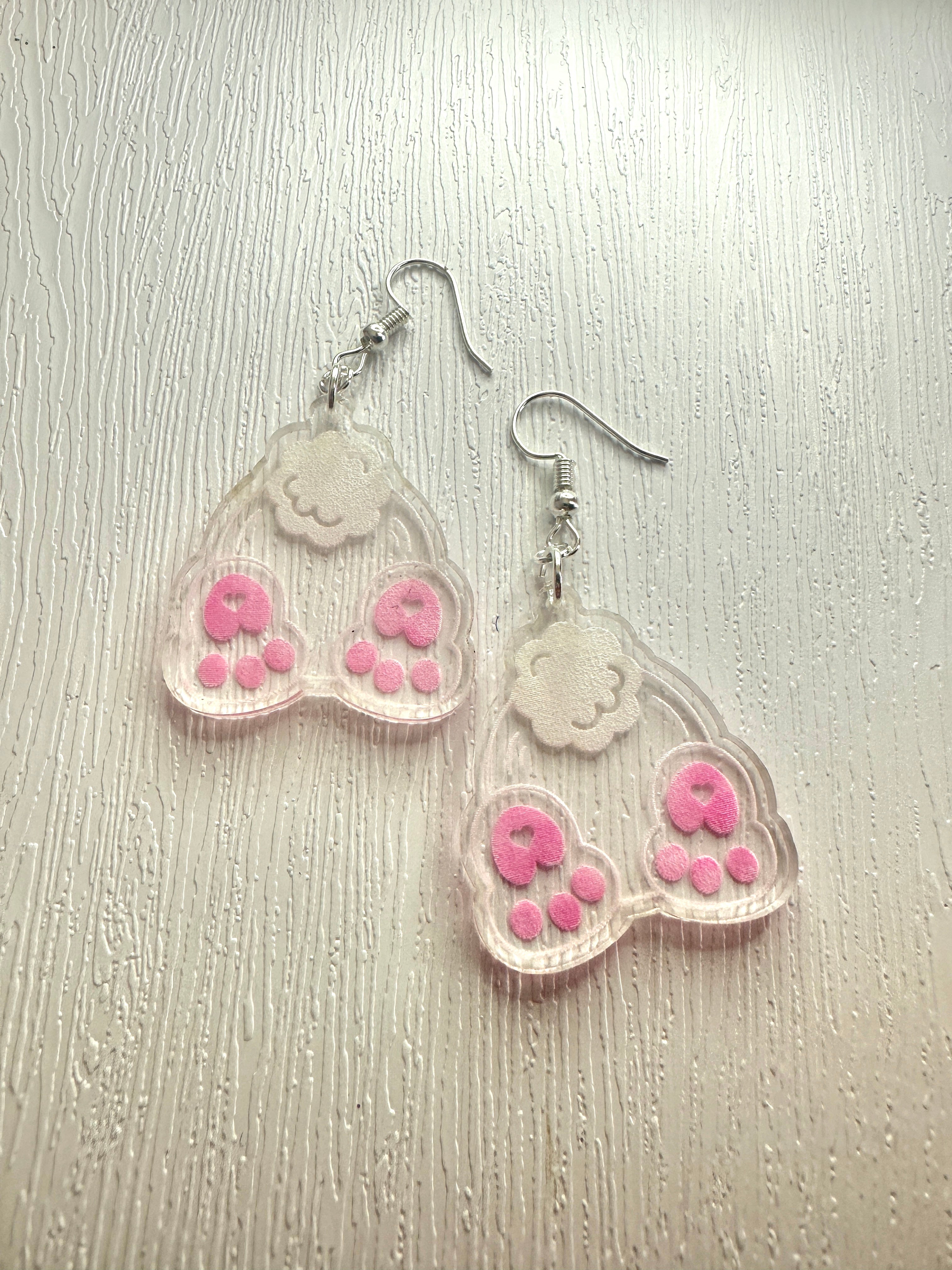 Bunny Bum Painted Earrings