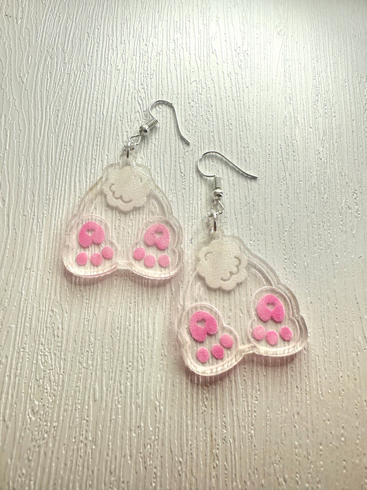 Bunny Bum Painted Earrings