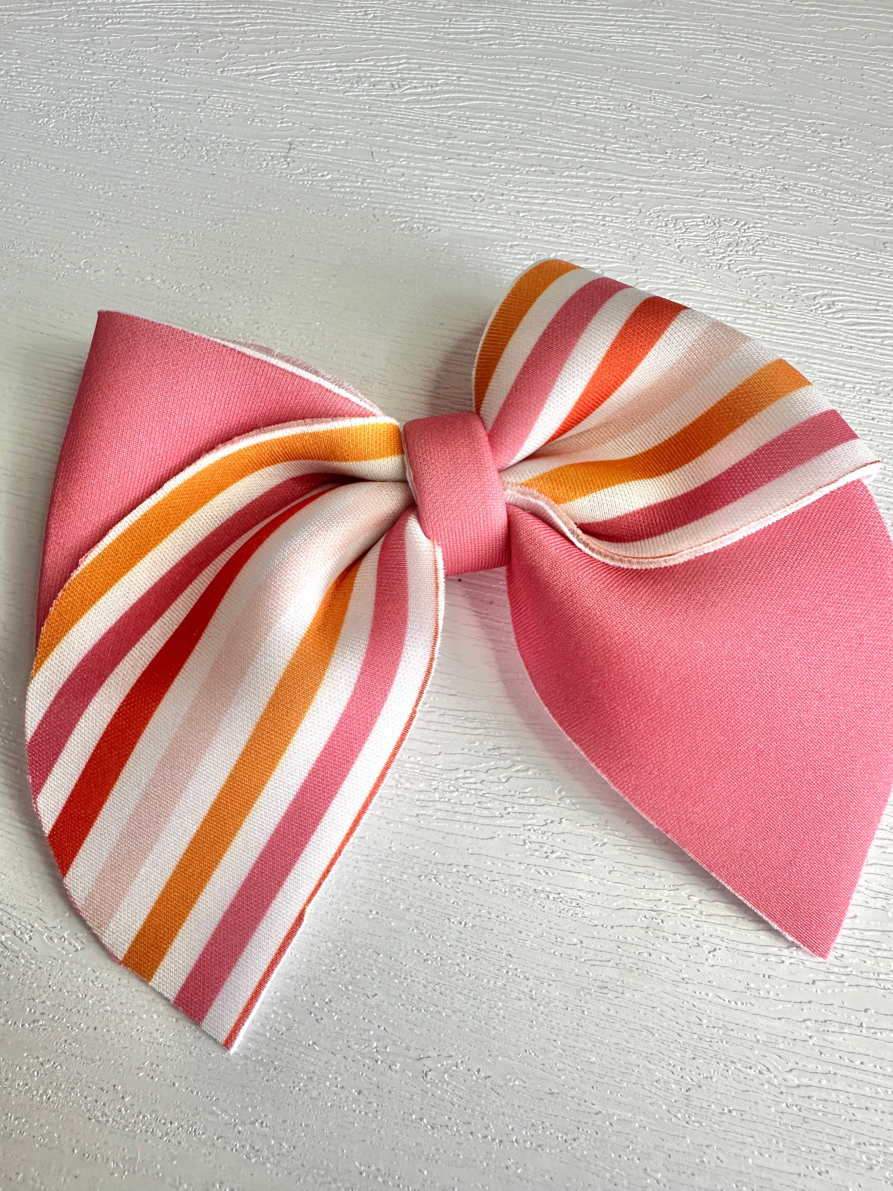 Pink and Stripe Sailor Bow