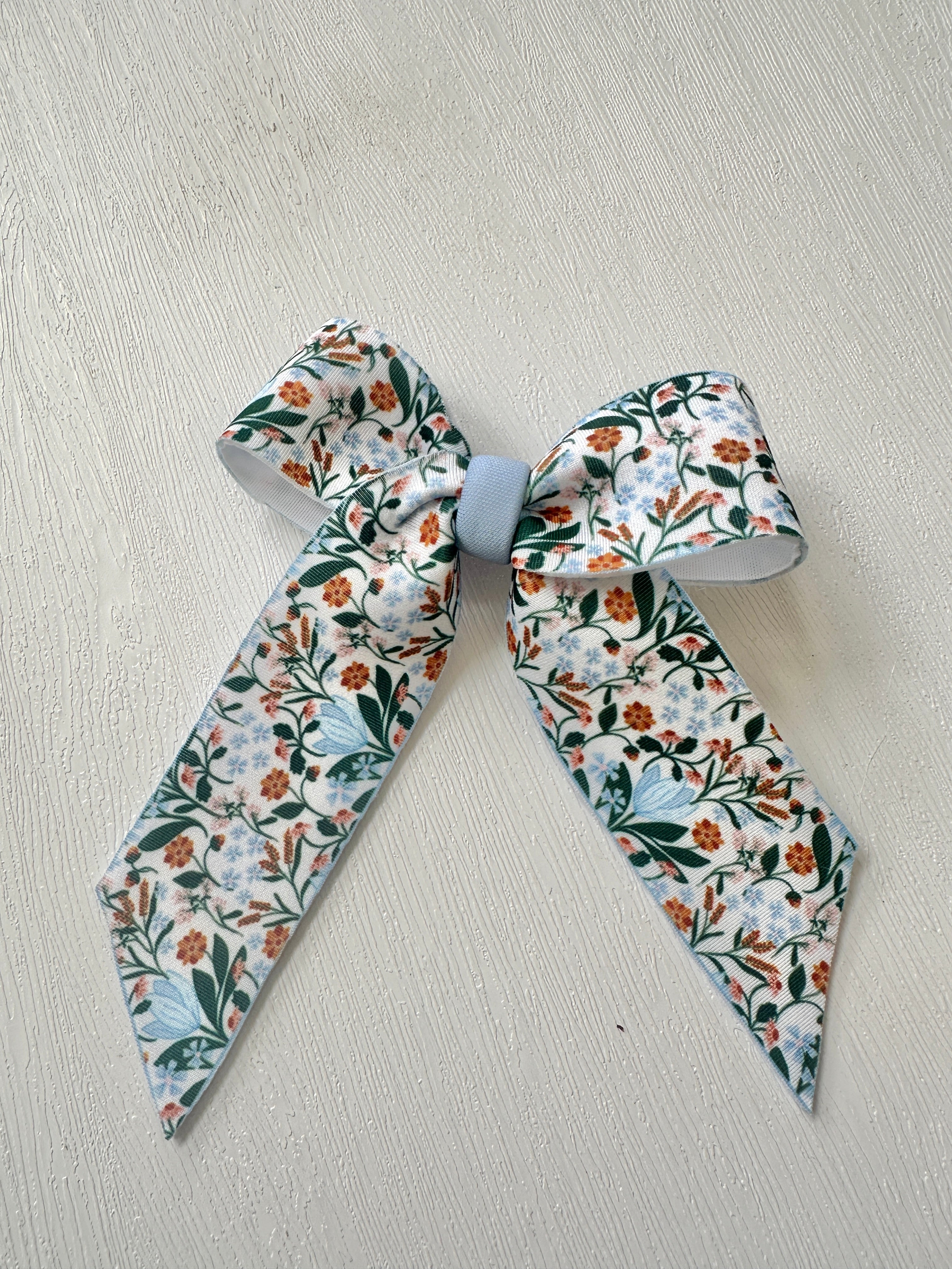 Light Blue and Rust Klaire Bow