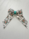 Turquoise Floral Klaire Bow