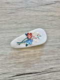 Tan Floral Large Snap Clip