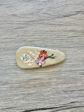 Mustard Floral Large Snap Clip