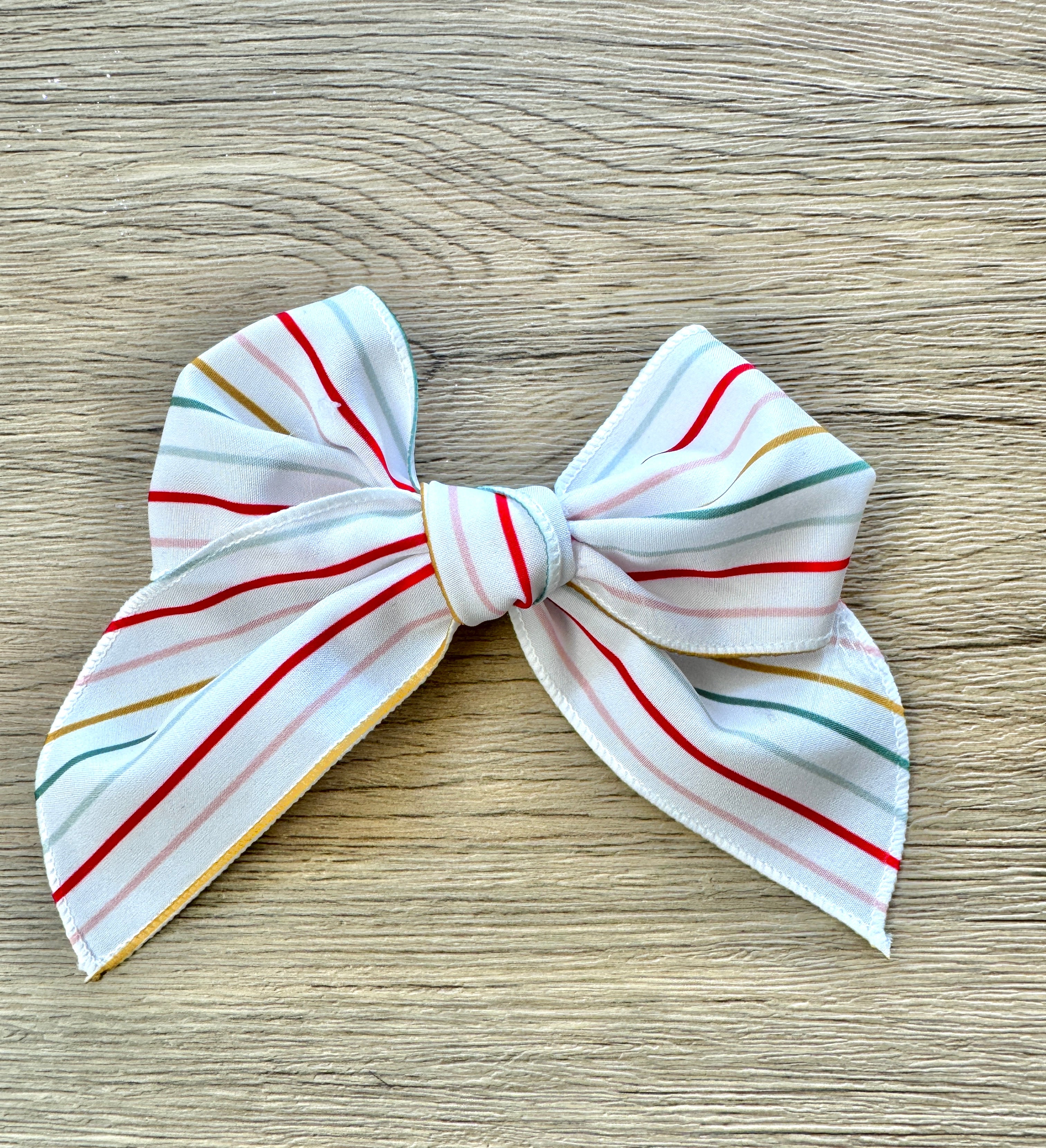 Multi Stripe Hand Tied Bow